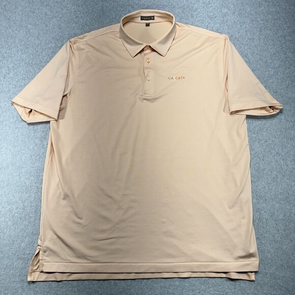 Peter Millar Summer Comfort Shirt Men's XXL Orange Golf Performance Polo Striped - Picture 1 of 10